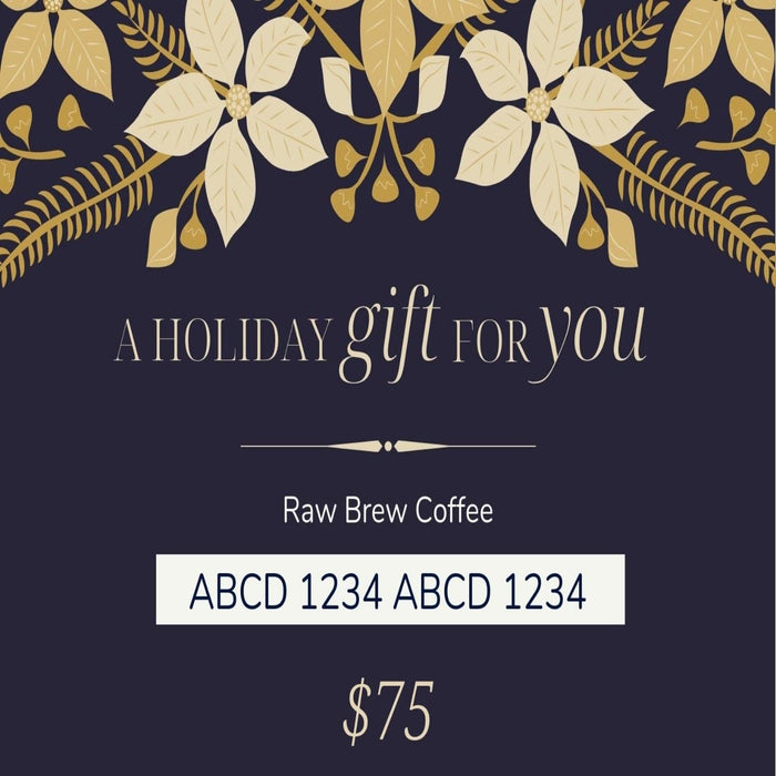 Raw Brew Coffee iziGift $75 Raw Brew Coffee Gift Card